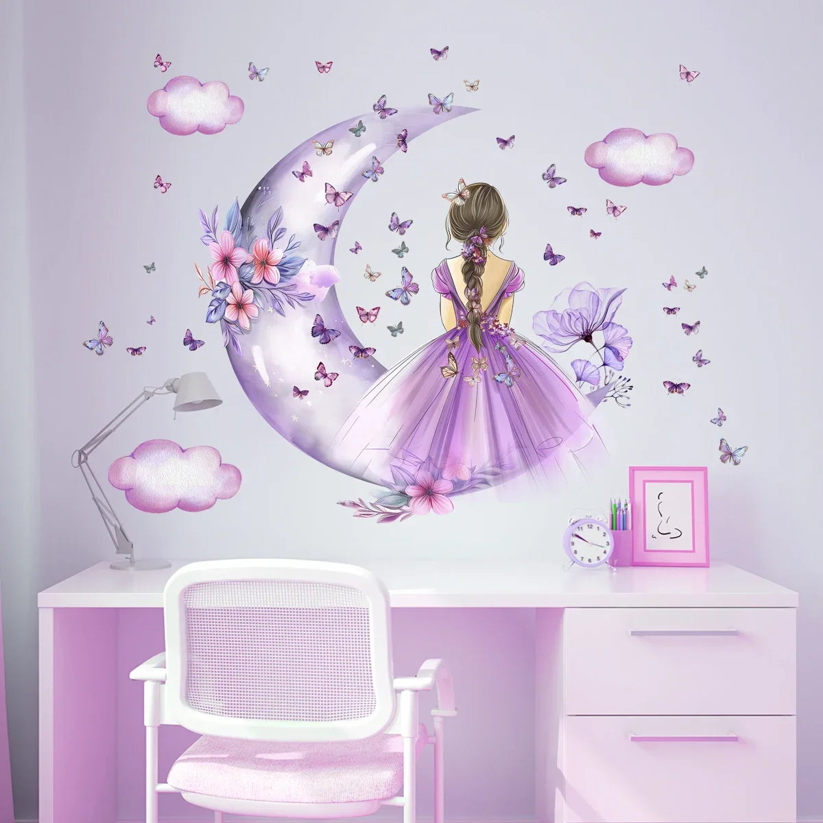 Décoration Murale - PrincesseSticker™ - Lune Mauve